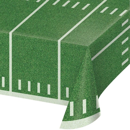 Football Field Plastic Tablecloth, 108x54, 6PK